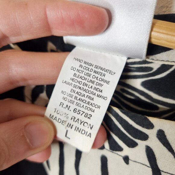 Peppermint Bay Womens Large Black White Seashells Maxi Rayon Tank Dress - Picture 5 of 6